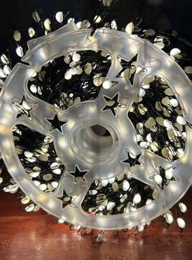 LED圣诞绿线鞭炮灯黑色蜈蚣铜线鞭炮灯串室外庭院装饰灯圣诞彩灯