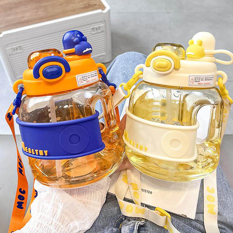 女生夏天高颜值吨吨桶大容量运动凉水壶大肚塑料杯子儿童吸管水杯