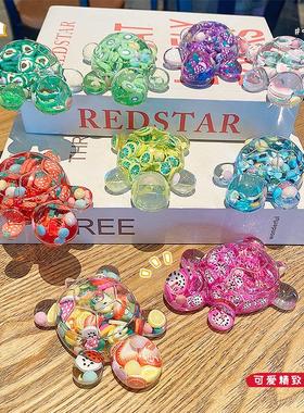 大号水果切入油乌龟大号桌面摆件入油液体对对碰玩偶可爱解压玩具