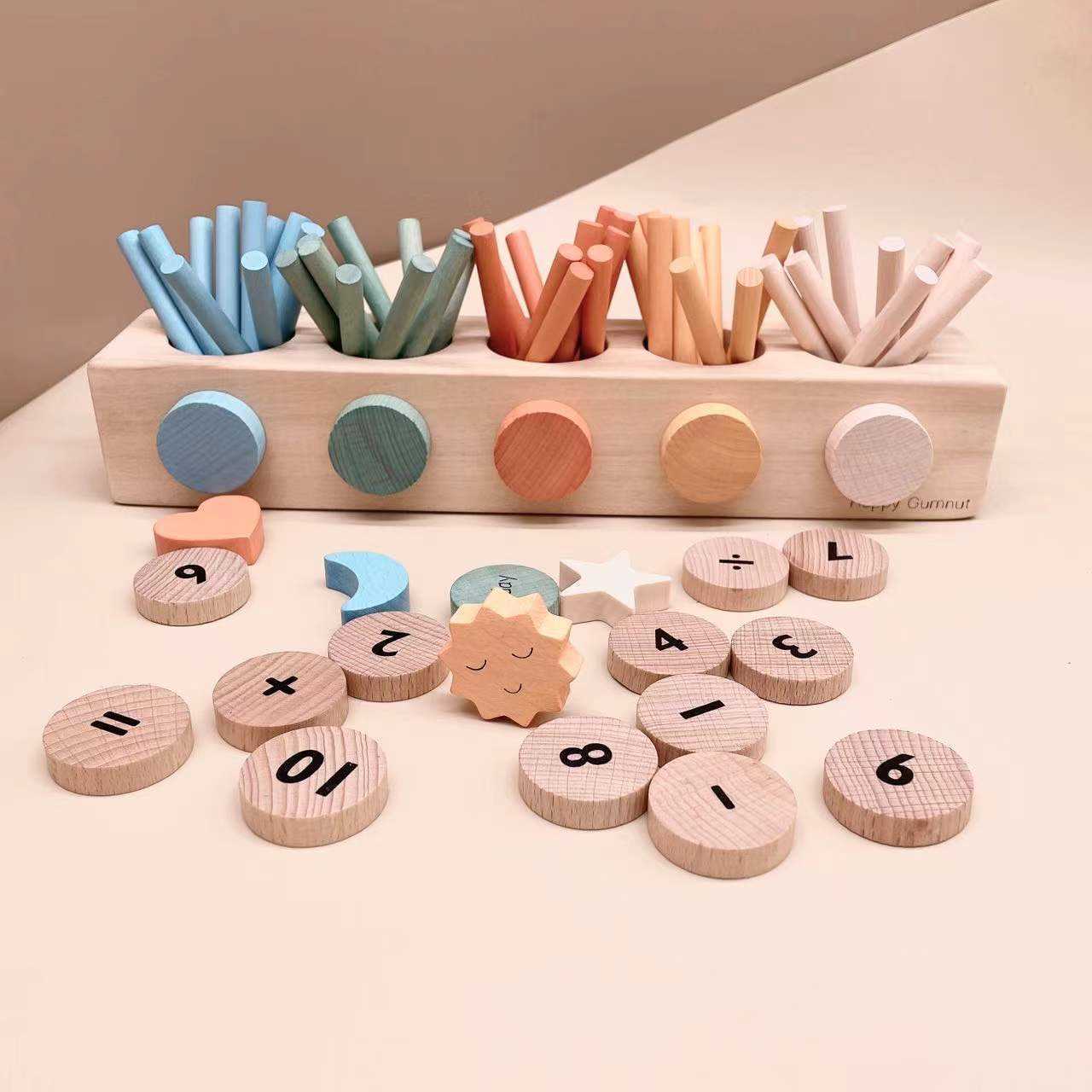 spindle box蒙氏主轴箱教具 澳洲happy gumnut数字颜色捡取分类