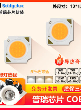 普瑞芯片COB灯珠5W7W12W18W轨道筒射灯维修高显色COB灯板LED光源