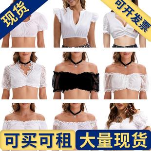 衬衫 上衣短袖 女 黑白色叮咚服德国慕尼黑啤酒节服装 出租出售