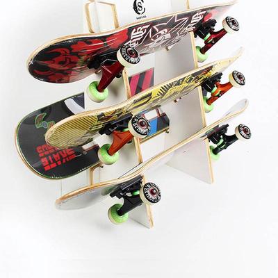 双翘滑板挂架地实木展示架架多层挂承重子收纳陈列长板陆放冲浪板