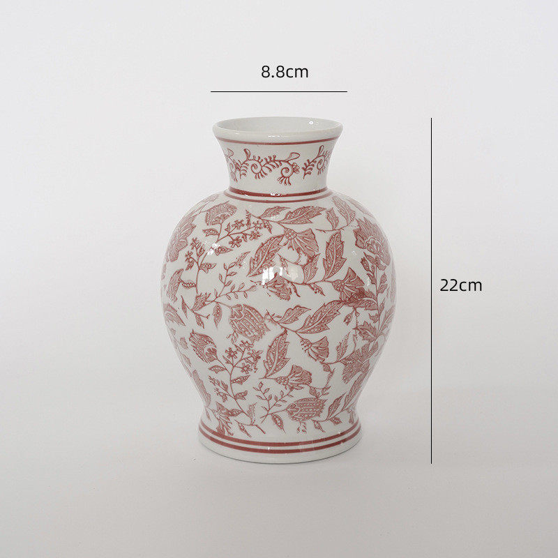 屿后2025新年中式彩色青花瓷仿真花年宵材料包花家居diy摆件用品