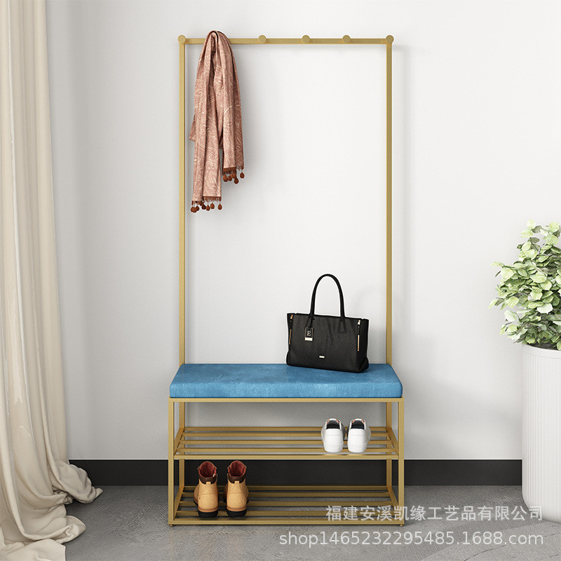 铁艺北欧卧室挂衣架 现代简约家用多功能正挂架 服装店鞋包展示架