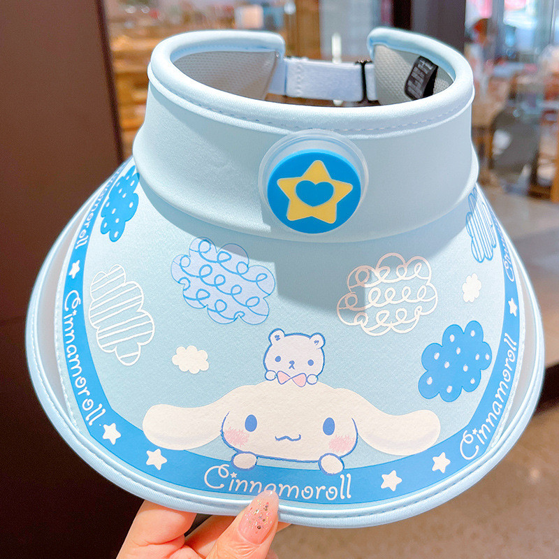 遮阳帽子小学生女孩夏季太阳帽大帽檐沙滩出游大耳狗空顶帽厂家