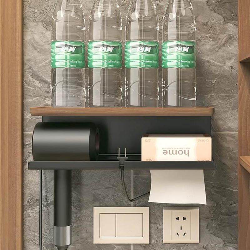 挂架置物家用免打孔壁挂电吹风用具胡桃木置物架卫生间吹风机架,家庭/个人清洁工具,吹风机置物架,淘宝优惠券,粉丝福利购,淘宝优惠卷