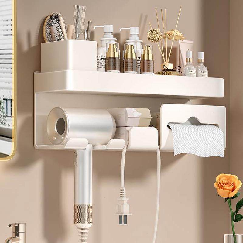 支架吹风机置物架免打孔奶油白收纳架吹风筒电吹风2024浴室卫生间,家庭/个人清洁工具,吹风机置物架,淘宝优惠券,粉丝福利购,淘宝优惠卷
