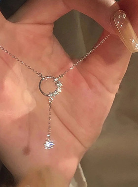 流苏花环项链女纯银999轻奢小众足银锁骨链2024新款爆款 生日礼物