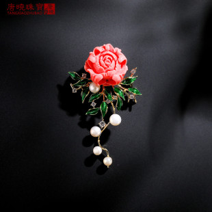 中国风高档奢华个性 精致别针 气质牡丹花胸针女外套开衫 胸花时尚
