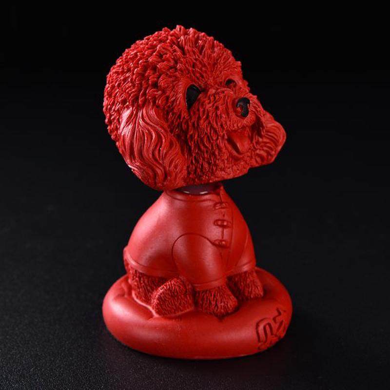 高档雕品剔汽车摆件可爱器朱砂车上用品车内装饰狗狗摇头中国红漆,特色手工艺,漆器,淘宝优惠券,粉丝福利购,淘宝优惠卷