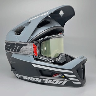 绿道X6越野头盔风镜速降林道山地车全盔可拆卸安全盔青少年自行车