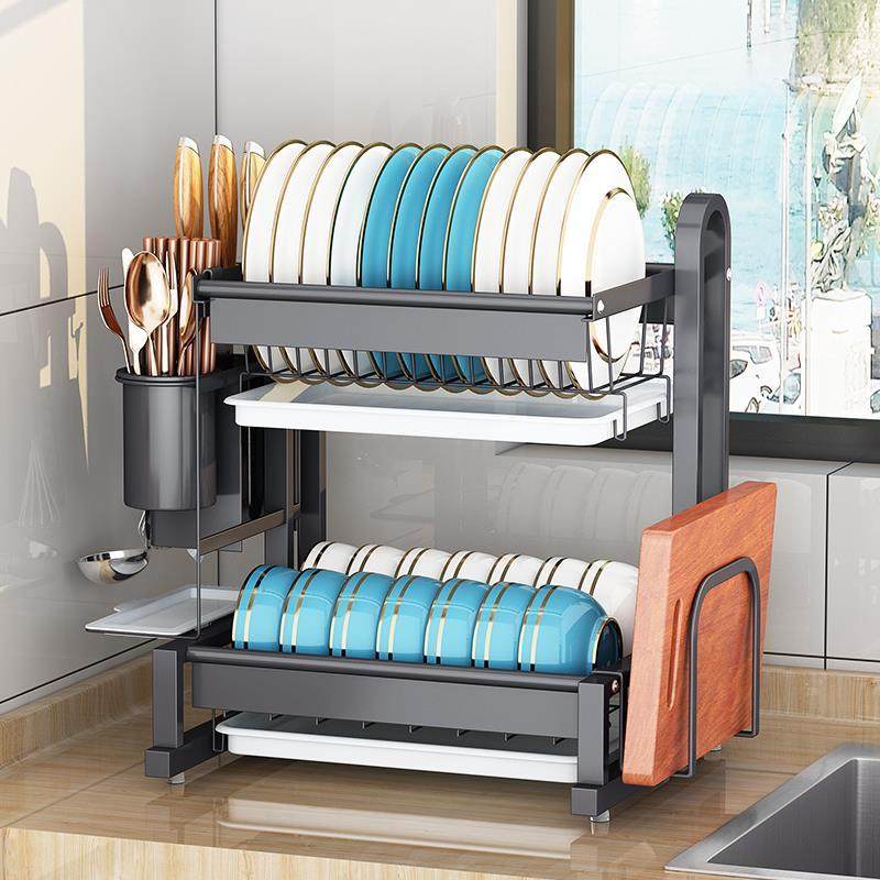304不锈钢沥水碗架碗筷滤水架厨房置物架家用盘子碗碟收纳盒双层,厨房/烹饪用具,厨房置物架/置物柜/角架,淘宝优惠券,粉丝福利购,淘宝优惠卷