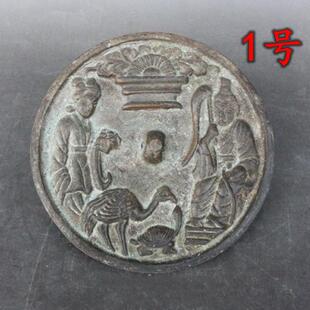 四做旧纯铜铜镜仿古神兽铜镜黄铜铜镜古玩收藏品影视道具多种款 式
