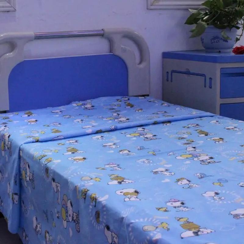 枕套护理病床床单被罩医院三件套养老院床上用品病房用床单白蓝缎