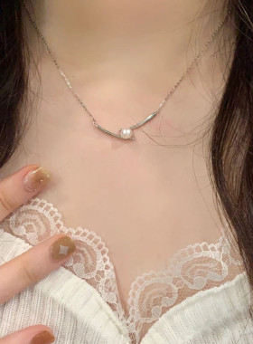 珍珠999纯银项链女款轻奢小众高级感2025新款爆款吊坠锁骨链颈链