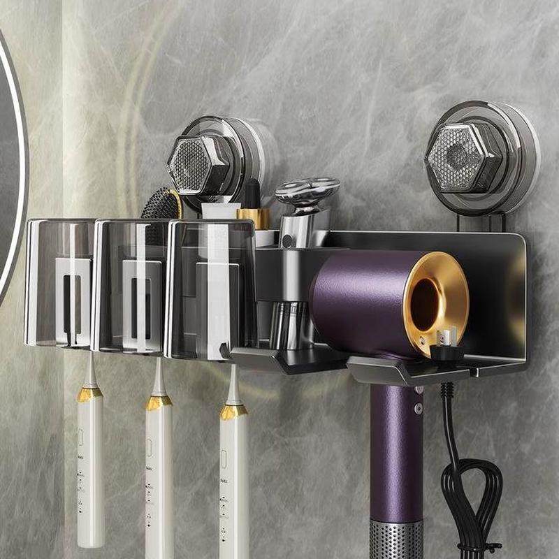壁挂浴室牙刷置物架子挂架家用吹风机牙杯支架免打孔吸盘卫生间,家庭/个人清洁工具,吹风机置物架,淘宝优惠券,粉丝福利购,淘宝优惠卷