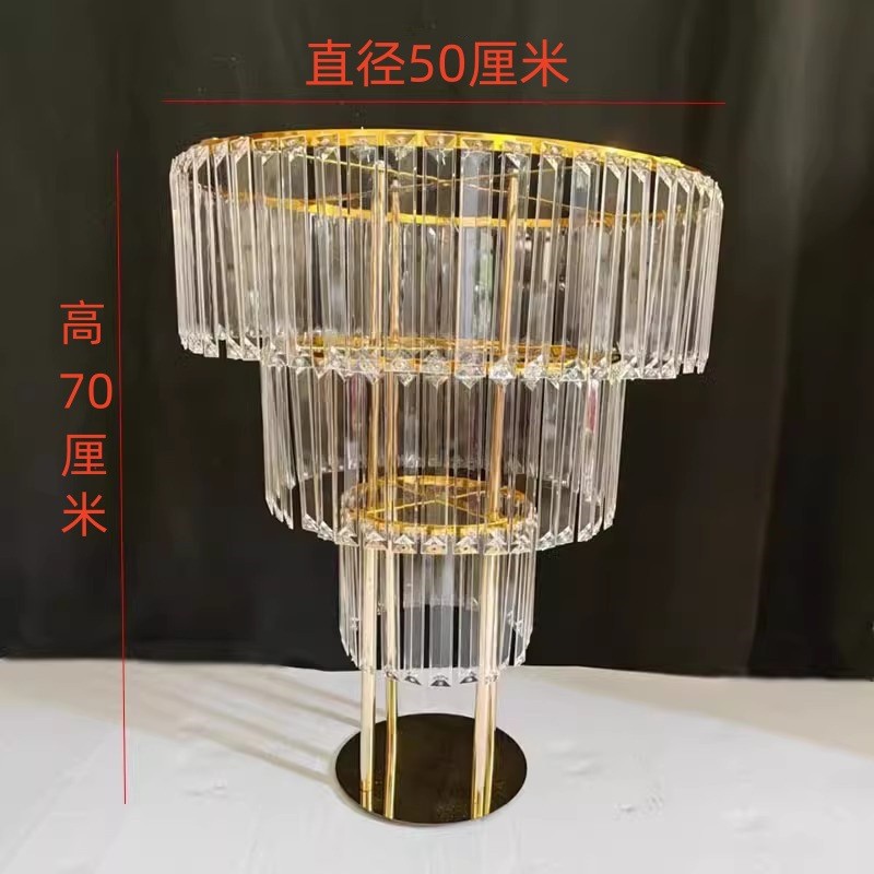 新款电镀婚庆路引多层轻奢花器叠罗汉花架婚礼装饰摆件落地花架