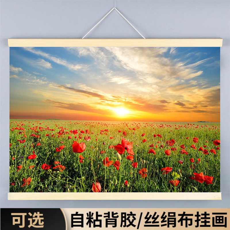鲜花海报装饰挂画花卉风景卧室床头背景墙贴图植物客厅唯美小清新图片