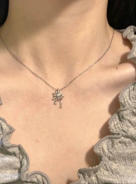 999纯银烟花项链女款2025新款爆款轻奢小众高级感颈链情人节礼物