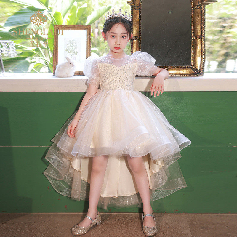 公主裙女童高端礼服冬季轻奢小众儿童小主持人钢琴演奏走秀演出服