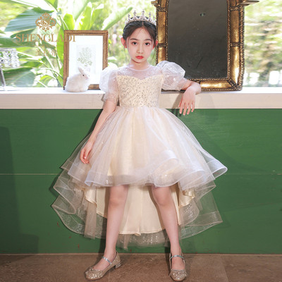 公主裙女童高端礼服冬季轻奢小众儿童小主持人钢琴演奏走秀演出服