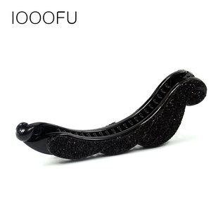 长款带闪多发量香蕉夹抓发夹韩国厚发大号竖夹香蕉夹子云彩闪片