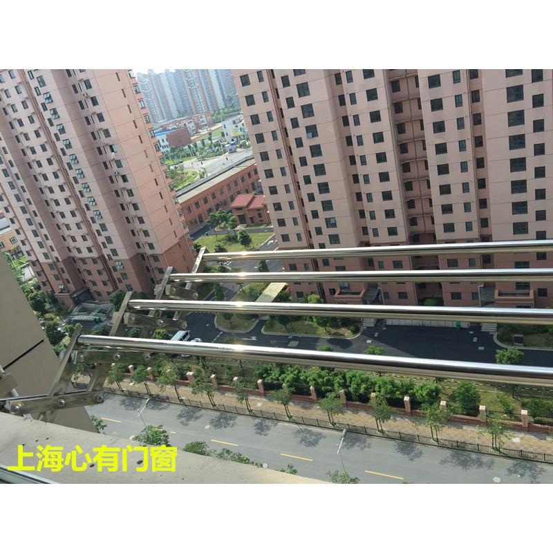 上海定做不锈钢伸缩衣架室外阳台晒衣杆龙门架铝合金升降晾衣架