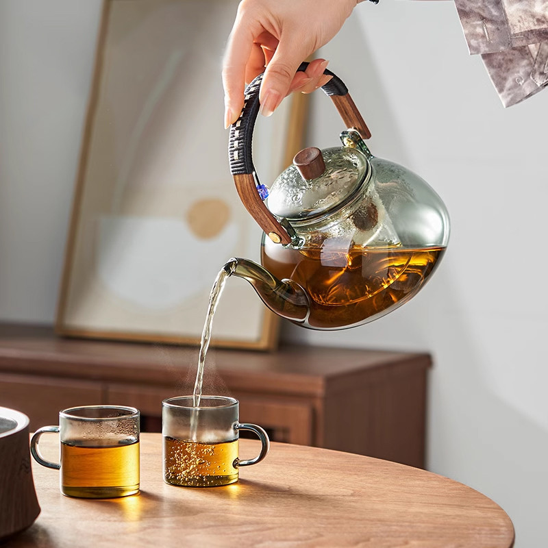 蒸煮茶壶电陶炉烧水壶泡茶专用小型办公室玻璃煮茶器电热茶炉高端