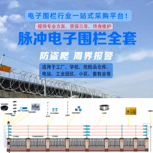 高压脉冲电子围栏系统全套脉冲围栏主机围墙防盗爬电网报警主机