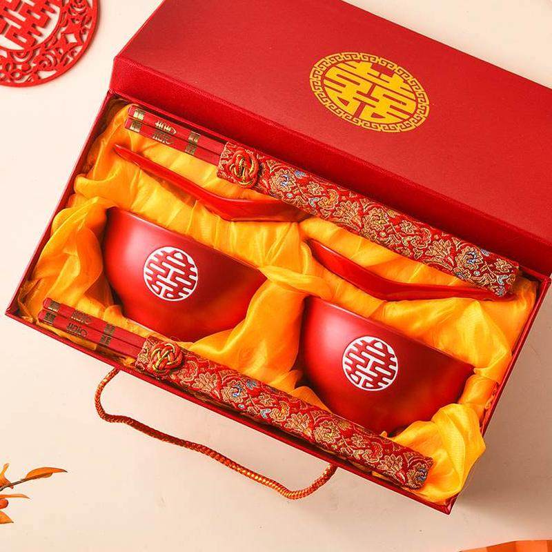 人高档喜碗礼品中式结婚勺新结婚哑光礼盒碗筷宫廷风红色高脚碗装,节庆用品/礼品,喜碗/敬茶杯,淘宝优惠券,粉丝福利购,淘宝优惠卷