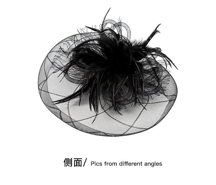 英式赫本复古黑色网纱小礼帽头饰女年会礼服舞台走秀表演帽子详情25