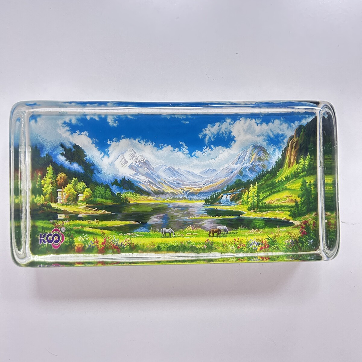0J0十字绣工具压布水晶砖手绣挑绣摆台透明实心19.5*10塑料