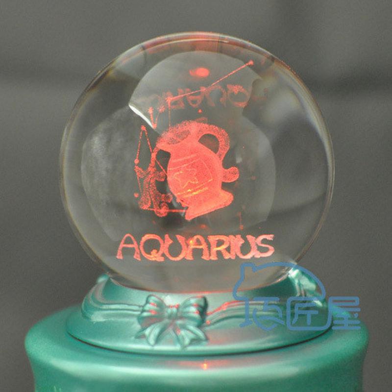 星座发光水晶球音乐盒八音盒水瓶座送女生礼品创意小朋友礼物闺蜜