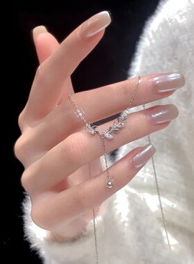 S999纯银穗穗平安麦穗流苏项链女款轻奢小众锁骨链送闺蜜生日礼物