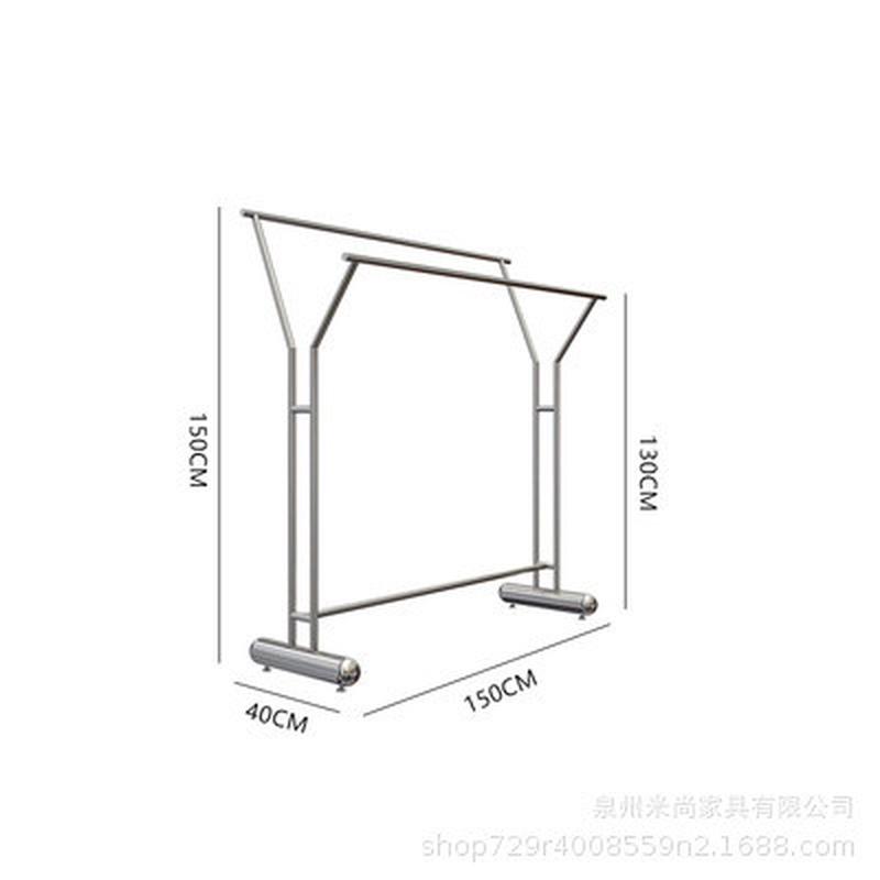 不锈钢落地式中岛货架店铺中间中岛架高低陈列展架双杠服装店双排