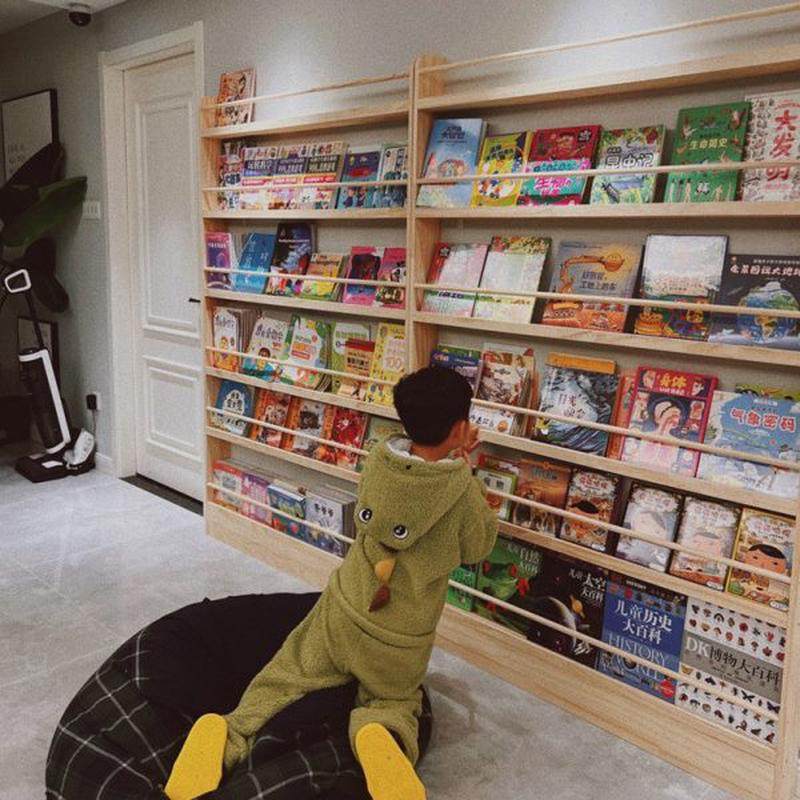 松木儿童实木落地书架书柜免打孔靠墙壁挂架学生书收纳架省空间架,住宅家具,书架,淘宝优惠券,粉丝福利购,淘宝优惠卷