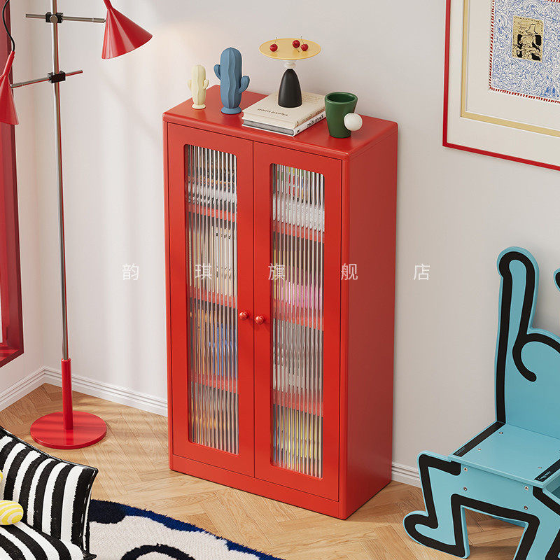 包豪斯钢制书柜带门儿童书架落地防尘储物柜客厅展示柜铁艺置物架,住宅家具,儿童书柜,淘宝优惠券,粉丝福利购,淘宝优惠卷