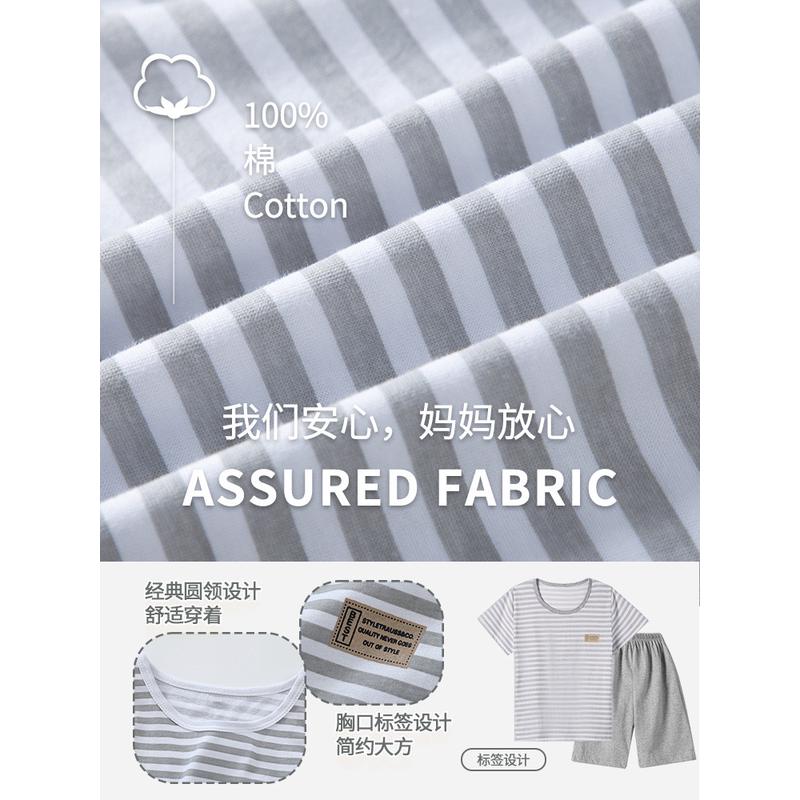 2025新款韩版童装儿童睡衣夏季纯棉男童家居服套装两件套一件代发