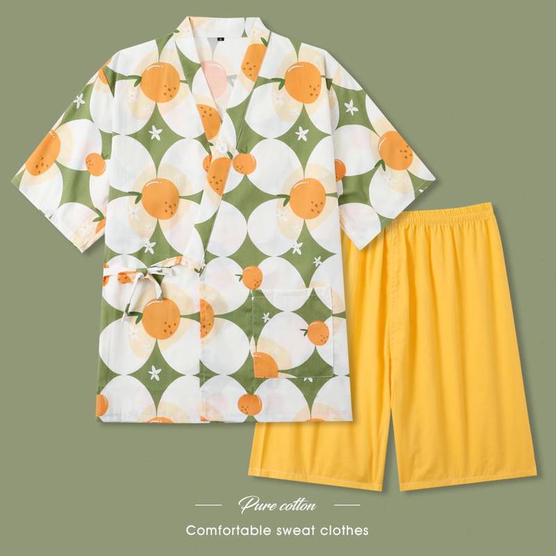 服大码短款汗蒸服女开衫日系清新可爱睡衣棉服款桑拿洗浴小情侣