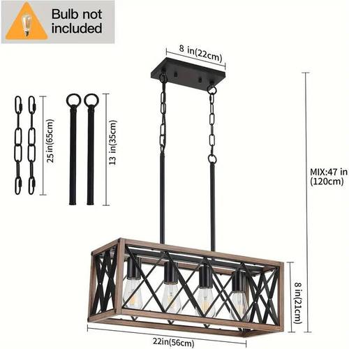 美式复古工业风实木吊灯餐厅客厅爆吧台铁艺灯咖啡店款