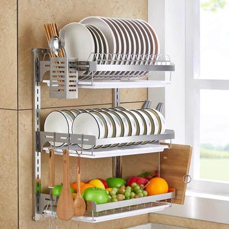 304不锈钢碗碟架壁挂式放碗架免打孔碗筷柜收纳沥水架 厨房置物架,厨房/烹饪用具,碗架,淘宝优惠券,粉丝福利购,淘宝优惠卷