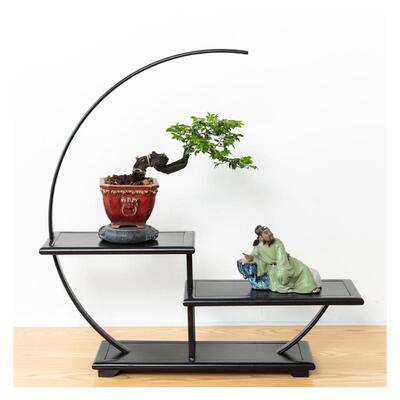 新中式花架桌面置物架阳台多层绿植架轻奢盆景架多肉架铝合金架子