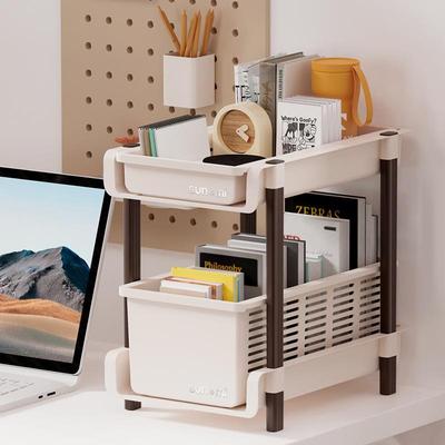 桌下书包置物架学生书架书桌文具杂物抽拉式整理架子可移动小推车