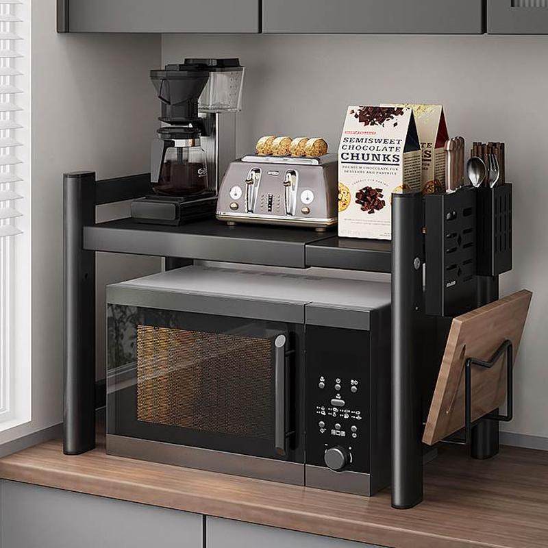 台面双层橱柜可伸缩支架多功能收纳厨房微波炉架子置物架家用烤箱,厨房/烹饪用具,微波炉置物架,淘宝优惠券,粉丝福利购,淘宝优惠卷