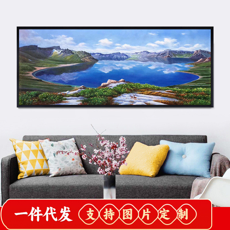 2019新款5d钻石画流水生财聚宝盆十字绣客厅山水风景画发财鹿贴钻