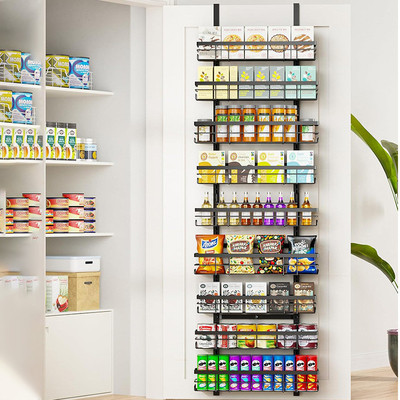 门后收纳置物架免打孔式房间门上多层收纳篮宿舍门背卧室挂架