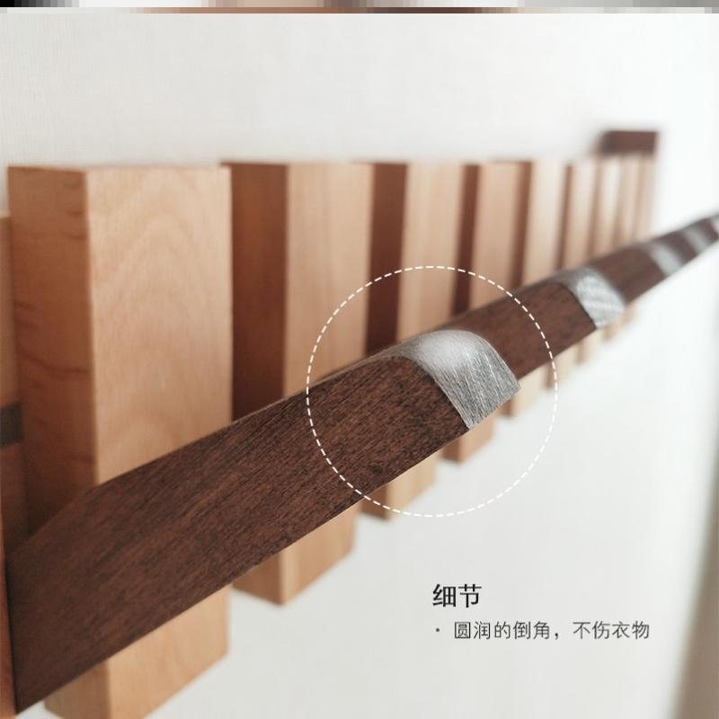 钢琴键挂钩衣帽架格栅板黑胡桃门口折叠玄关入户壁挂式仿钢琴按键