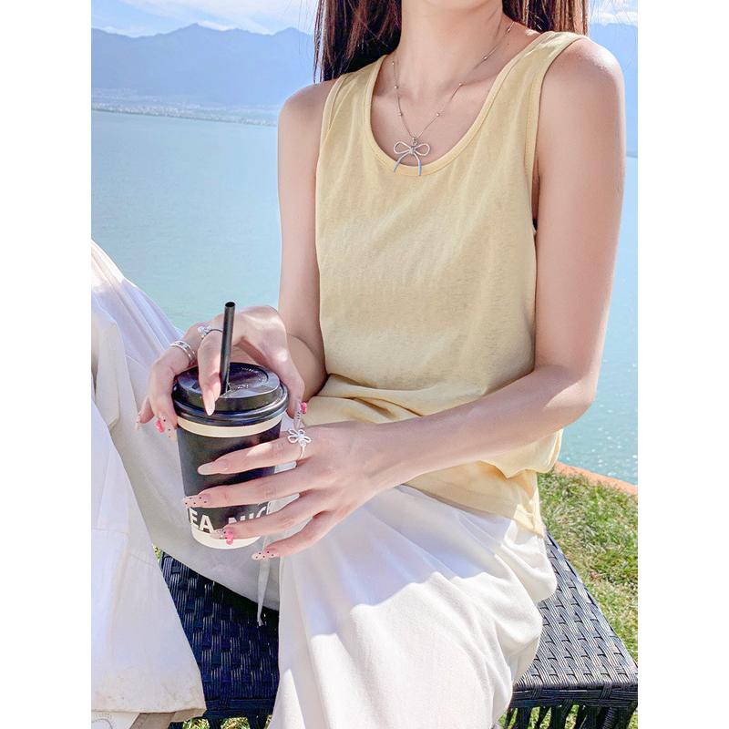 白色吊带背心女外穿吊带上衣辣妹显瘦薄款冰爽棉无袖上衣抹胸上衣