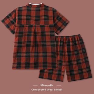 睡衣亲子按摩服2024男纯棉汗蒸服女桑拿服大码 服浴家居服情侣新款